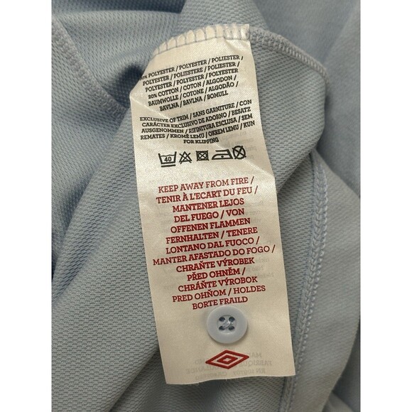 Umbro Team England Polo Shirt Mens Size XL Light Blue Football Soccer World Cup - Picture 9 of 13
